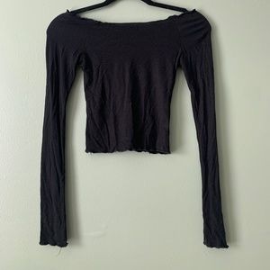 Lulu's off the shoulder long sleeve crop top